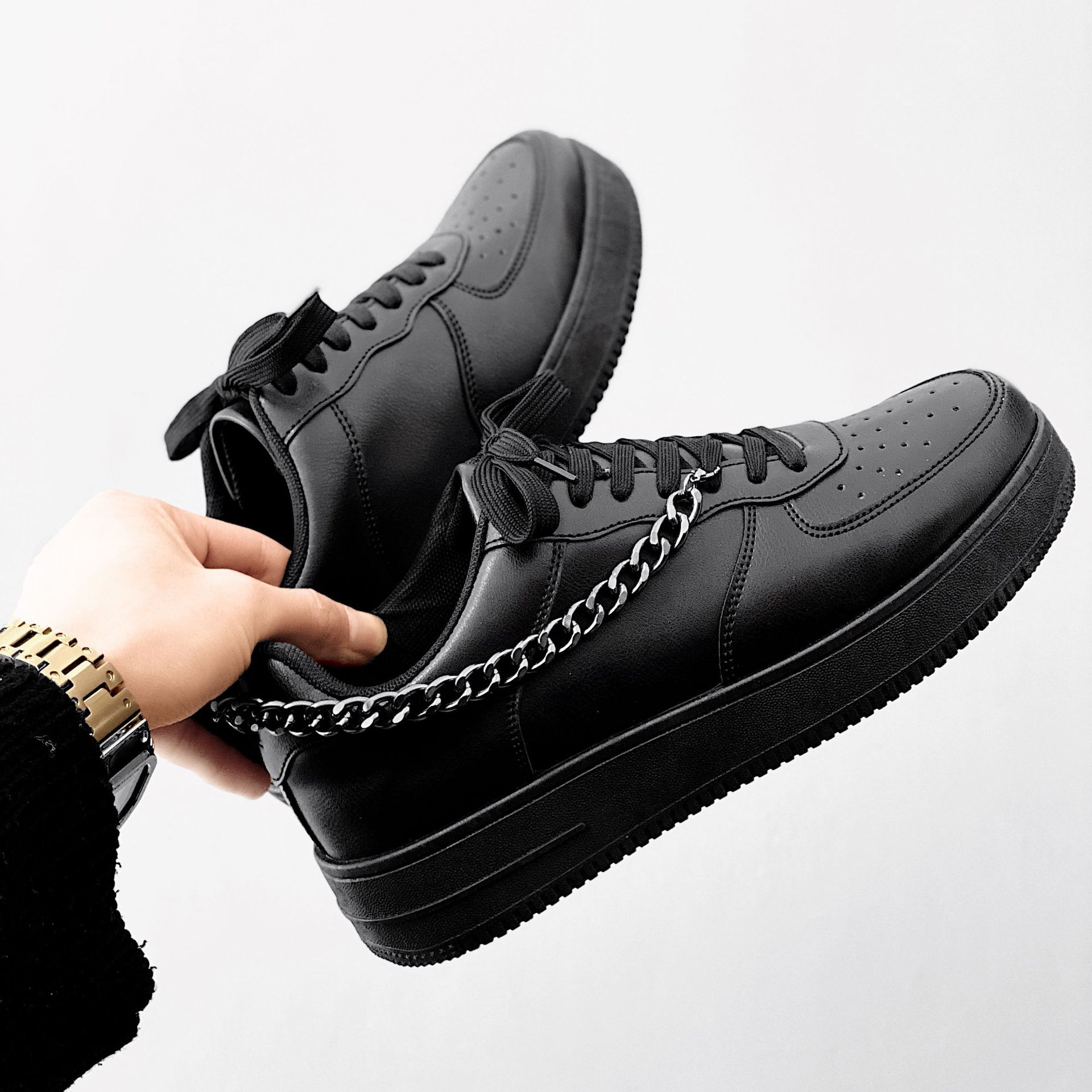 chain fashion trendy shoes B72 black