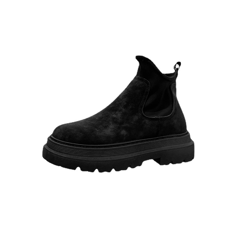 leather high boots B19 black
