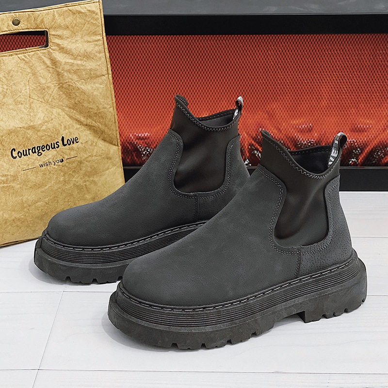 leather high boots B20 Ash