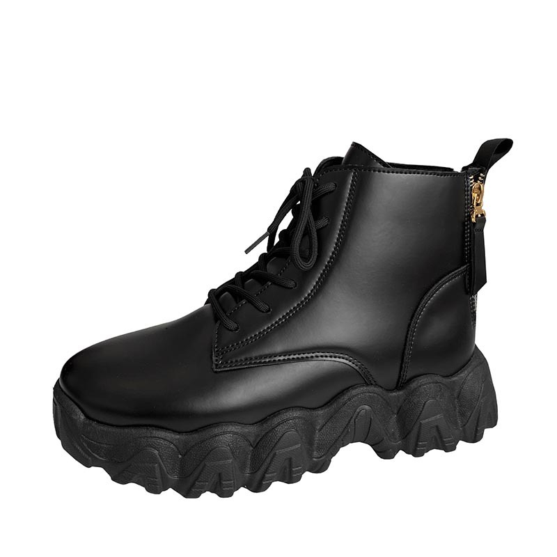 leather zipped biker boots B21