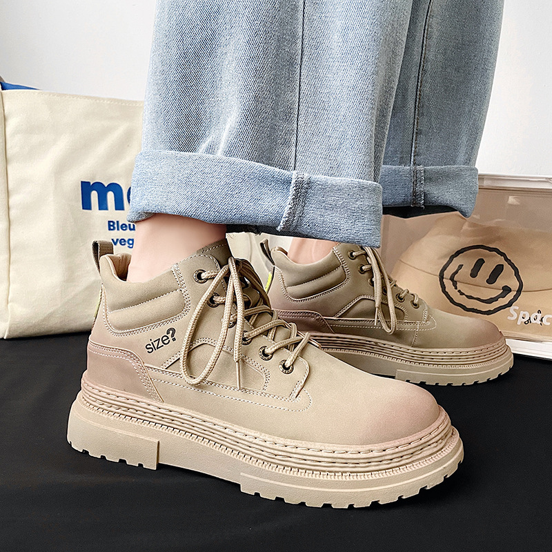 Trendy retro leather boots  grey B32