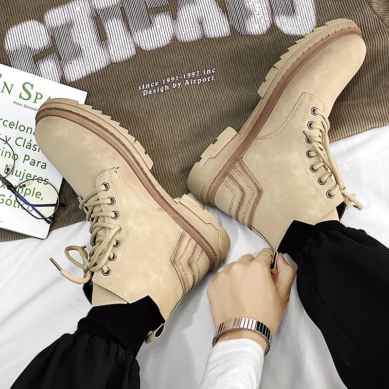 zipper biker boots B30 brown