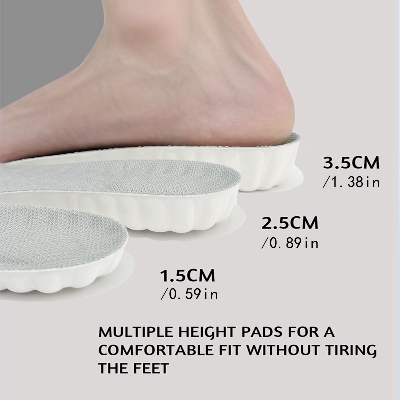 Heightening insoles for men and women B90 White grey