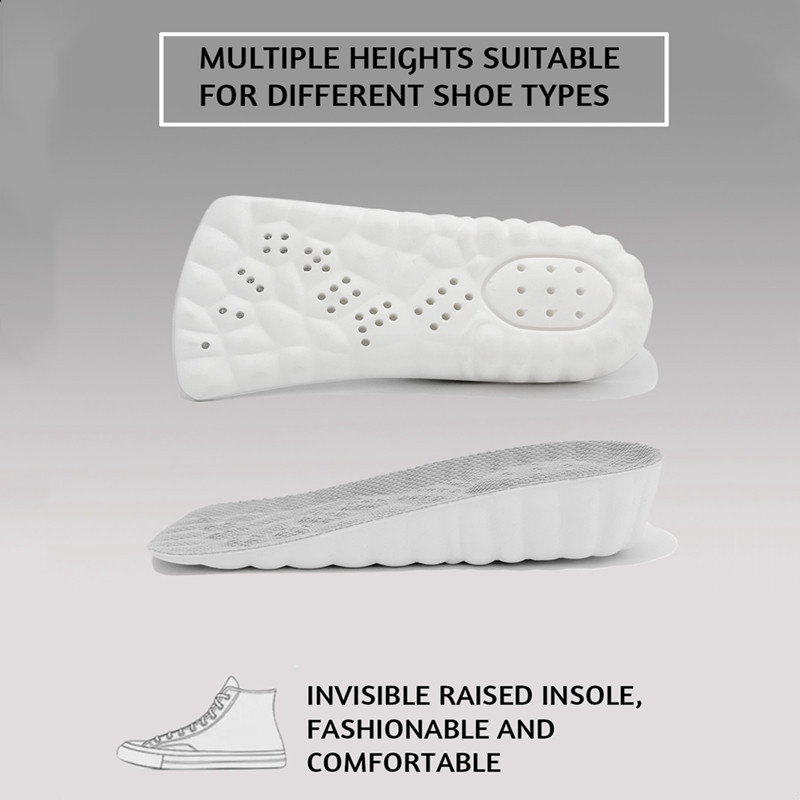 Heightening insoles for men and women B90 White grey