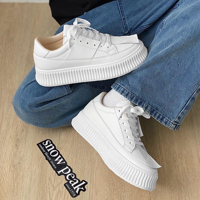 Thick sole sneakers big toe forest style B102 white