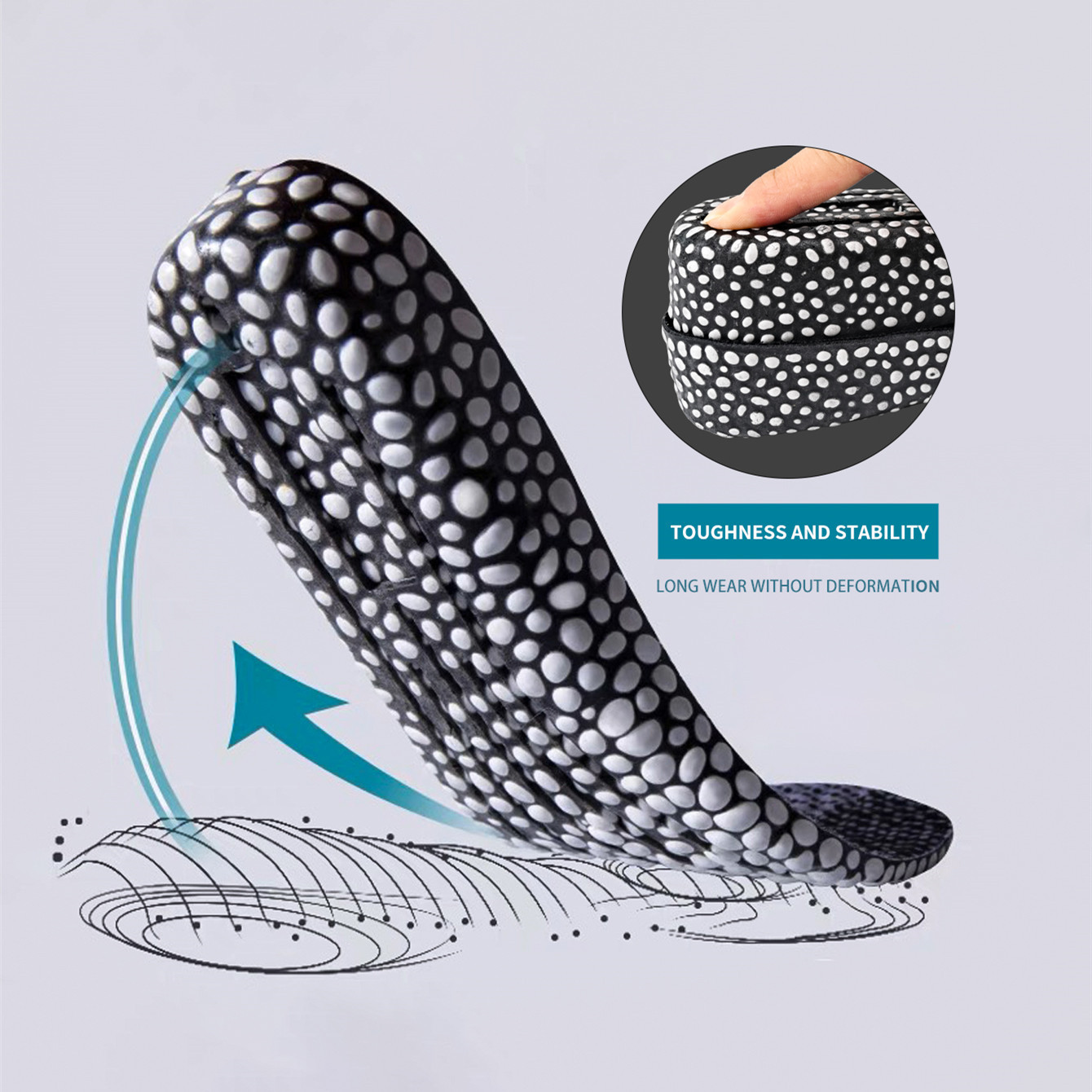 PU insole with shit-stomping feeling B93 black