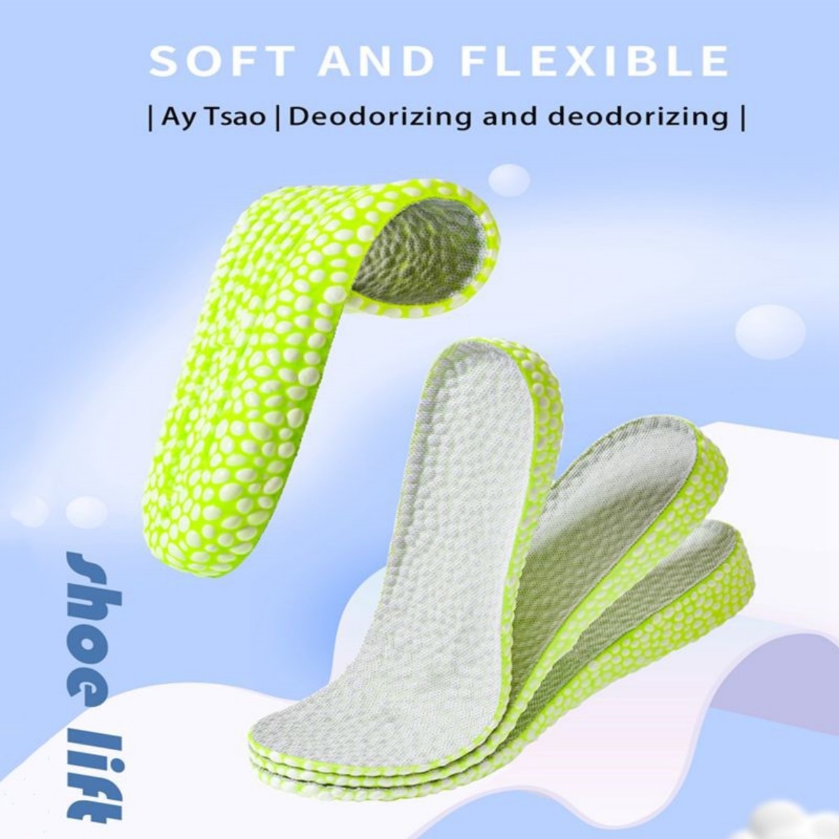 PU insole with shit-stomping feeling B94 green